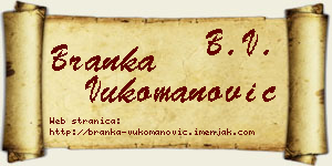 Branka Vukomanović vizit kartica